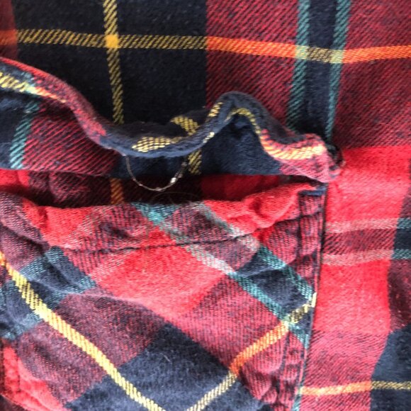 Urban Pipeline Mens Flannel Shirt Button Down Chest Pockets Cotton Plaid Red M - Picture 2 of 4